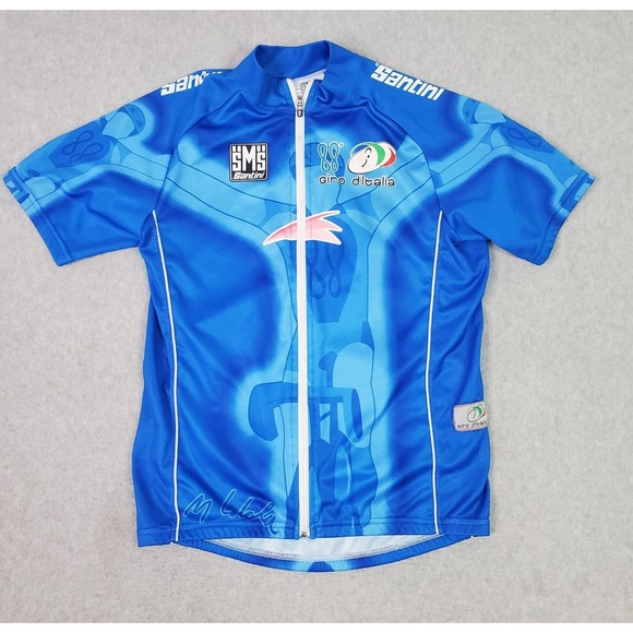 Santini Tops - Santini Cycling‎ Jersey Mens Medium Blue 88 Giro D'Italia Full Zip Pockets Bike